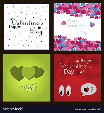 Happy valentines day typography design with paper vector image