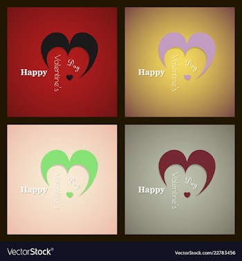 Happy valentines day typography design with paper vector image