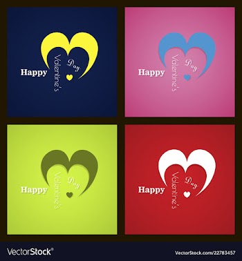 Happy valentines day typography design with paper vector image