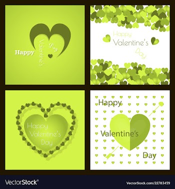 Happy valentines day typography design with paper vector image