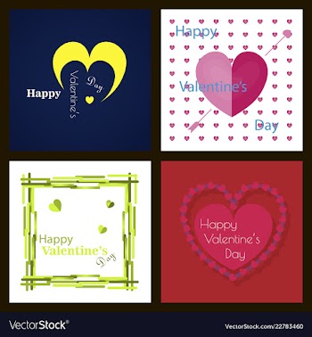 Happy valentines day typography design with paper vector image