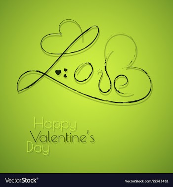 Happy valentines day typography design with paper vector image