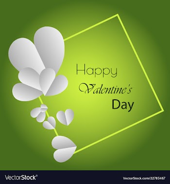 Happy valentines day typography design with paper vector image
