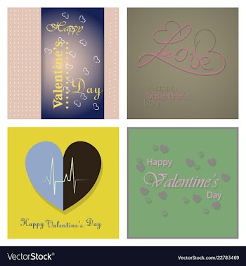 Happy valentines day typography design with paper vector image