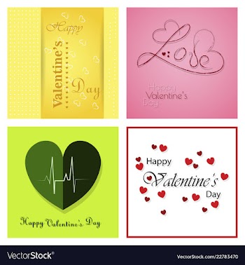 Happy valentines day typography design with paper vector image