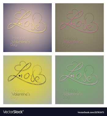 Happy valentines day typography design with paper vector image