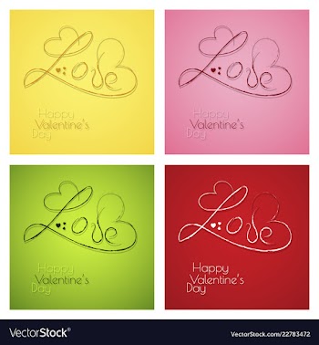 Happy valentines day typography design with paper vector image