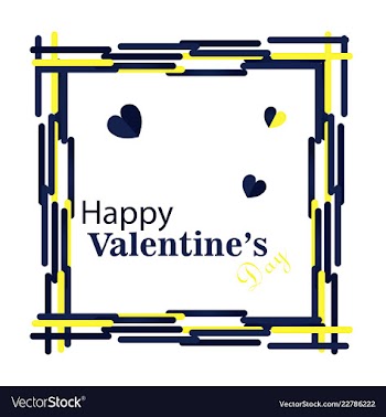 Happy valentines day typography design with paper vector image