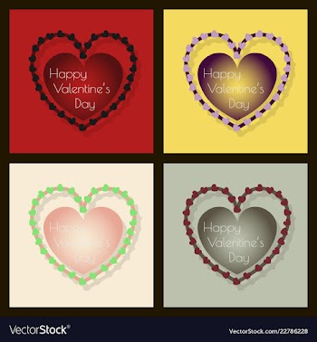 Happy valentines day typography design with paper vector image