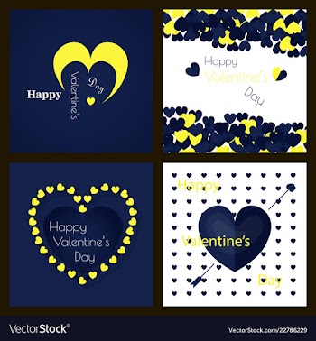 Happy valentines day typography design with paper vector image