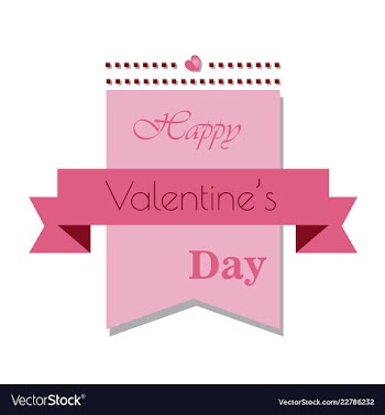 Happy valentines day typography design with paper vector image