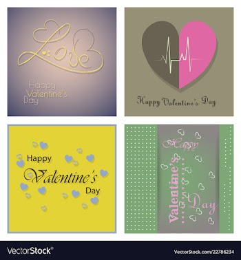 Happy valentines day typography design with paper vector image