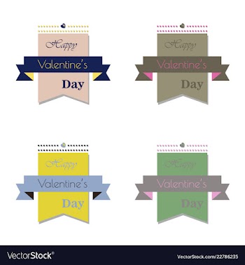 Happy valentines day typography design with paper vector image
