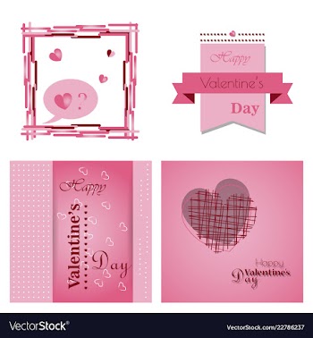Happy valentines day typography design with paper vector image