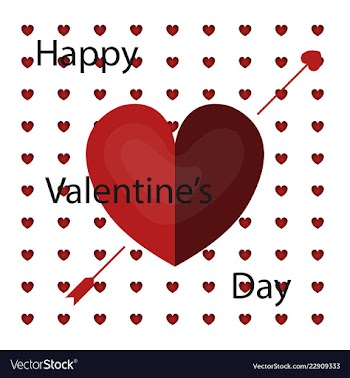 Happy valentines day typography design with paper vector image