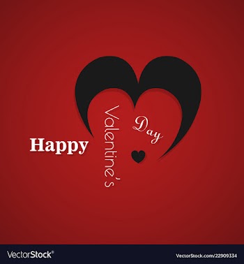 Happy valentines day typography design with paper vector image