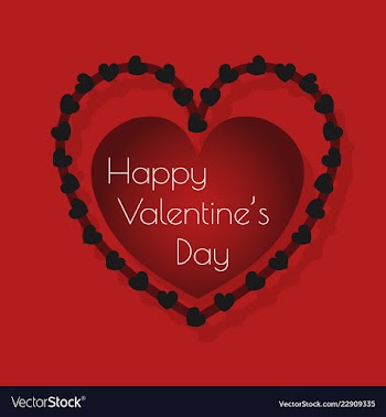 Happy valentines day typography design with paper vector image