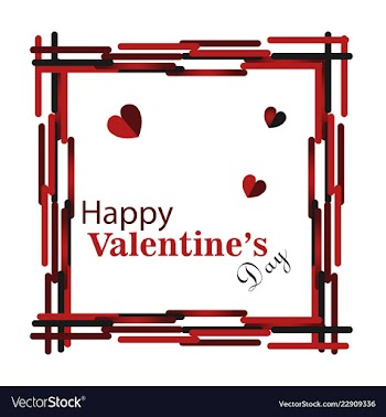 Happy valentines day typography design with paper vector image