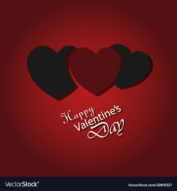 Happy valentines day typography design with paper vector image