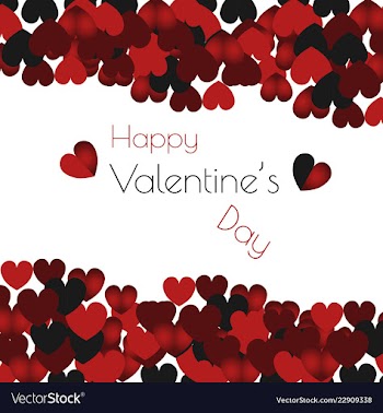 Happy valentines day typography design with paper vector image