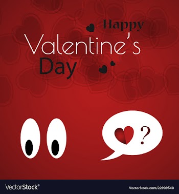 Happy valentines day typography design with paper vector image