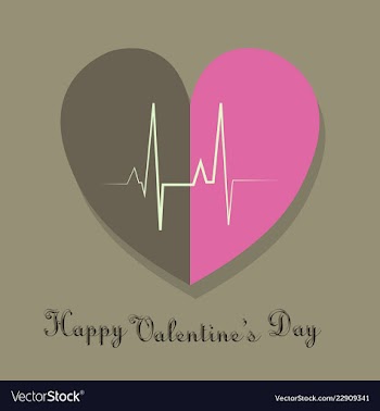 Happy valentines day typography design with paper vector image