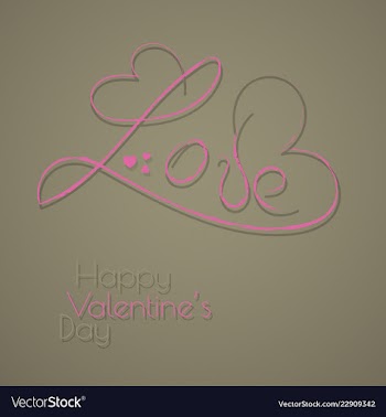 Happy valentines day typography design with paper vector image