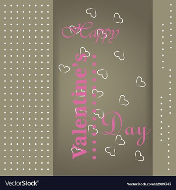Happy valentines day typography design with paper vector image