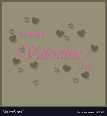 Happy valentines day typography design with paper vector image