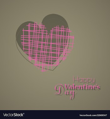 Happy valentines day typography design with paper vector image