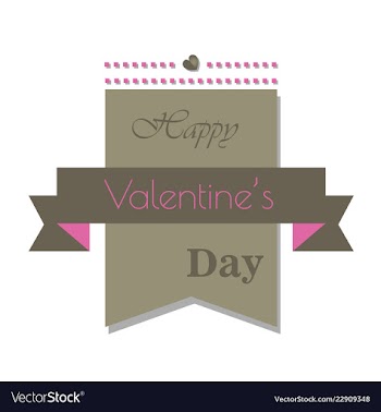 Happy valentines day typography design with paper vector image