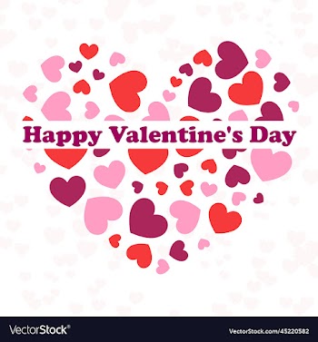happy valentines day with heart shaped