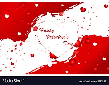happy valentines day with heart shaped