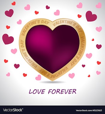 happy valentines day with heart shaped