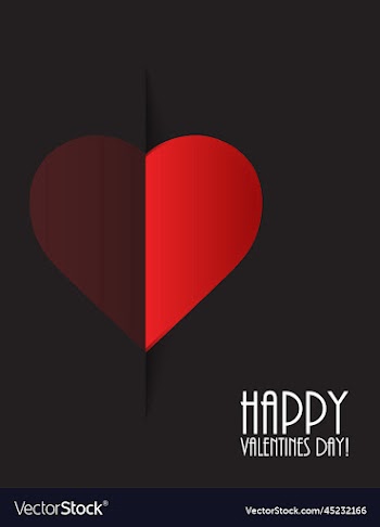 happy valentines day with heart shaped