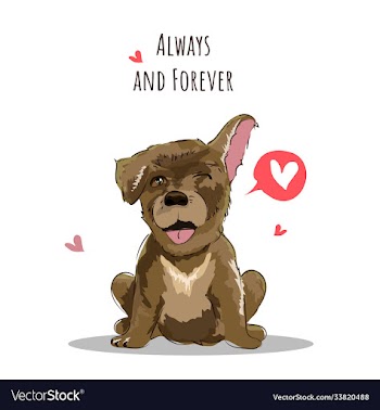 happy valentines day words with lovely dog