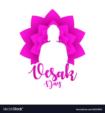 Happy vesak day background vector image