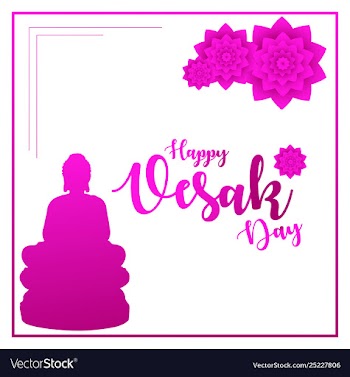 Happy vesak day background vector image