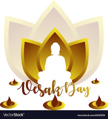 Happy vesak day background vector image