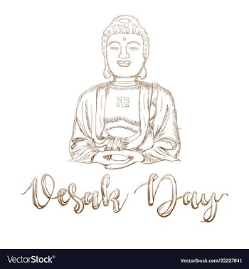 Happy vesak day background vector image
