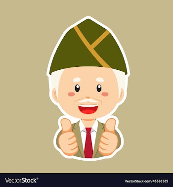 happy veteran army character sticker