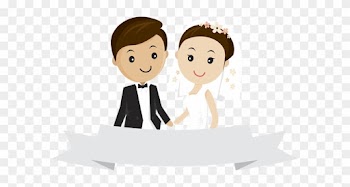 Happy Wedding Png - Cartoon Wedding Couple Png