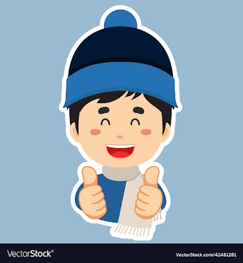 happy winter character sticker