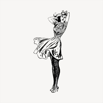 Happy woman  clipart, vintage | Free Vector - rawpixel
