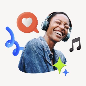 Happy woman listening to music, | Free Photo - rawpixel