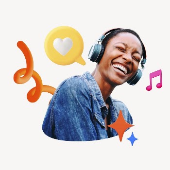 Happy woman listening to music, | Free Photo - rawpixel
