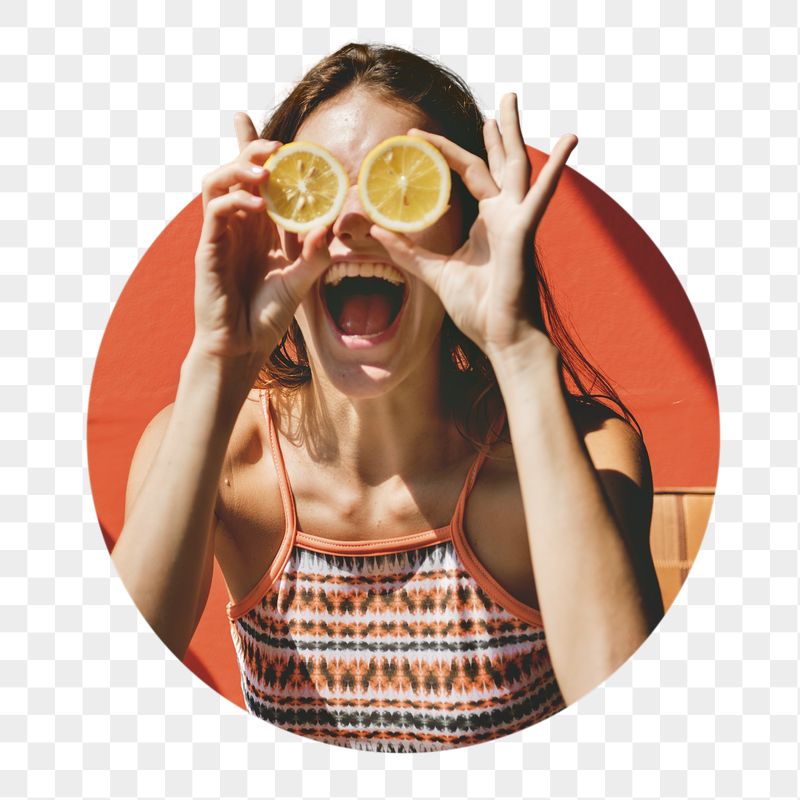 Happy woman png holding oranges | Free PNG - rawpixel
