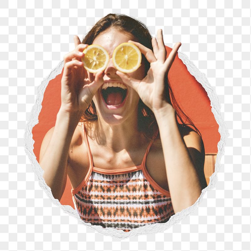 Happy woman png holding oranges | Free PNG - rawpixel