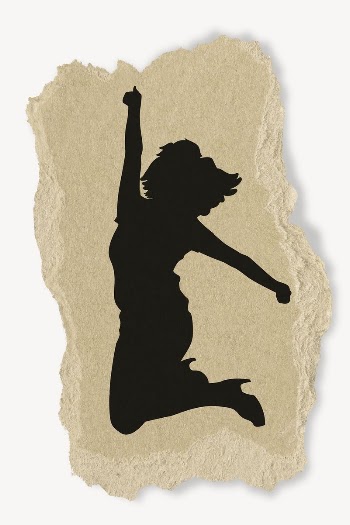 Happy woman silhouette torn paper, | Free PSD - rawpixel