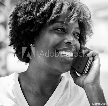 Happy woman talking on the phone
